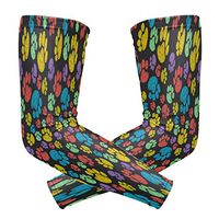 ZZKKO Rainbow Paw Print Cooling Arm Sleeves Cover Uv Sun Protection for Men Women Running Golf Cycling Arm Warmer Sleeves 1 Pair