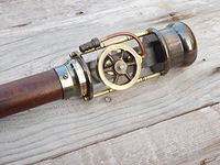 Nautical Walking Cane Stick with Working Steam Engine Model Top. A Classical Gift Item
