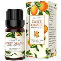 ASAKUKI Sweet Orange Essential Oil 10ml, 100% Pure Natural Essential Oils, Organic Aroma Essential Oil, Scented Oils for Diffuser, Therapeutic Body Massage, DIY Soaps and Candles, Help Relieve Stress