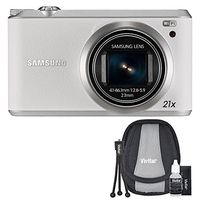 Samsung WB350F 16.2MP CMOS Smart WiFi & NFC Digital Camera with 21x Optical Zoom and 3.0" Touch Screen LCD and 1080p HD Video (White) Bundle