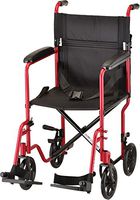 NOVA Medical Products 19" Steel Transport Wheelchair, Red
