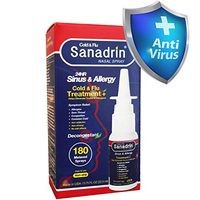 Sanadrin Cold & Flu Relief, Helps Drain and Eliminate Virus, Cough, Sinus, Mucus, Congestion, Sore Throat, Cold Treatment, Respiratory, Boost The Immune System, 180 Sprays, Cold Medicine, Made in USA