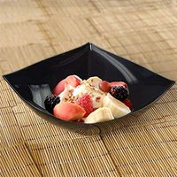 Efavormart 20 Pcs - Black Square 32oz Disposable Plastic Serving Bowl Tableware For Wedding Banquet Event Party Decoration