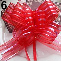 Yinpinxinmao Wrapping Ribbon Pull Bows for Wedding, Party, Birthday, Car, Holiday, Presents, Bags, Baskets, Bottles Decorations 10 Pieces in Red