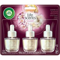 Air Wick Life Scents, Scented Oil Plug in Air Freshener Refills, Summer Delights with White Flowers, Melon & Vanilla Scent, 3 Count (Pack of 12)