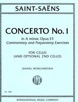 Saint-Saens Camille Concerto No. 1 in A Minor, Opus 33 Commentary & Preparatory Exercises. For Cello by International