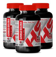 Natural Memory Supplements - Ginkgo BILOBA Extract 120MG - Ginkgo biloba Leaf - 3 Bottles 180 Capsules