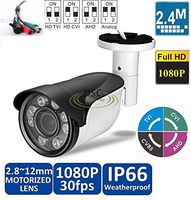 2.4Megapixel HD-CVI/TVI/AHD/CVBS 1080P Bullet IR 2.8-12mm Motorized Lens Security Camera with 8PCS Array LED Night Vision 12VDC BNC Output