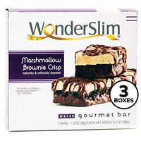 WonderSlim Gourmet High Protein Bar/Diet Bars with 10g Protein - Trans Fat Free, Cholesterol Free, Marshmallow Brownie Crisp - 3 Box Value-Pack (Save 10%)