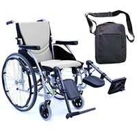 Karman S-Ergo 115 Ultra Lightweight Ergonomic Wheelchair | Seat Size 16" X 17" | Upgraded to Elevating Legrests | Quick Release Wheels in Silver & Free Front Zip Pocket Bag Black!