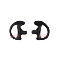YEHTEH Earmold Replacement Flexible Silicone Earplug, Open Ear Insert for Two Way Radio Acoustic Tube Earpiece. (Black, Small,1 Pair)