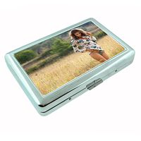 Perfection In Style Metal Silver Cigarette Case Vintage Farm Girl Design 018