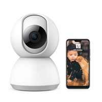 MIHome 360°Camera 1080P Surveillance Smart Camera with Two-Way Audio WiFi Indoor Dome Camera for Pet Baby Elder Monitor HD Night Vision Remote Monitor with iOS Android (No SD)