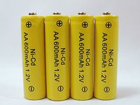 Solar Light AA Ni-CD 600mAh Rechargable Batteries (Pack of 4)