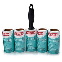 XFasten Pet Lint Roller; 1 Roller + 5 Refill Rolls (90 Sheets Each); Cat, Dog and Pet Hair, Fur and Lint Remover Roller Extra Sticky for Furniture, Car, Carpet and Clothes w/Roller Refill