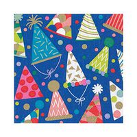 Caspari Party Hats Paper Luncheon Napkins, Four Packs of 20
