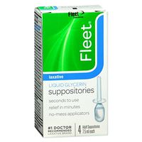 Fleet Liquid Glycerin Suppositories 4 Count, Pack of 1