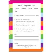 Summer Stripes Excuse Pad | Personalized School Notepads for Kids | Custom Printed School Pads | Excuse Pad | Stationery for School | School Supplies