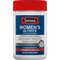 Swisse Premium Ultivite Daily Multivitamin for Women | Energy & Stress Support, Rich in Antioxidant & Minerals | Vitamin A, Vitamin C, Vitamin D, Biotin, Calcium, Zinc & More | 50 Tablets