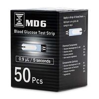 Bruno Pharma MD6 Blood Glucose Test Strips (50 Count) | Fast Absorption and Accurate Results in 5 Seconds with 5-Electrode Technology | Diabetic Blood Sugar Testing Strips for MD6 Diabetes Monitor