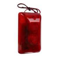 Zopsc 12V 15W Portable Wired Alarm Strobe Siren ABS Plastic Flashing Red Strobe Light Sound Siren Built-in LED High Decibel Tone, No Radiation, Environmentally, Suitable for Home Hotel, etc