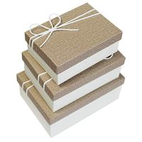 Ikee Design Nesting Gift Rectangle Boxes with Lids 3 Assorted Sizes Ready for Gift Giving