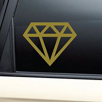 Nashville Decals Diamond Vinyl Decal Laptop Car Truck Bumper Window Sticker - Metallic Gold Matte