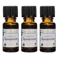 Swanson Certified Organic Spearmint Essential Oil 0.5 fl Ounce (15 ml) Liquid (3 Pack)