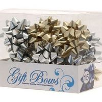 APAC Metallic Galaxy Gift Bows - 15 Pack (One Size) (Silver/Gold)