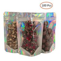 Per Newly 100 Pieces Food Storage Bags - Smell Proof Bags Ziplock Bag Flat Foil Pouch Bag for Favor Food Storage