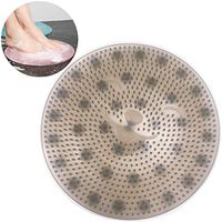 Foot Brush Massager | Non Slip Shower Mats Bath Tub Mat with Suction Cups | Silicone Foot Acupressure Brush Pad | Foot Cleaner Exfoliator Pads (Gray)