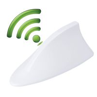 GXOK Universal Shark Fin Roof Antenna Aerial FM/AM Radio Signal Decoration for Car (White)