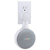 Lamodee Outlet Wall Mount Stand Hanger for Google Home Mini Voice Assistants,Compact Case Plug Hiding the Cord in Kitchen Bedroom Bathroom,A Space-Saving Accessories (White, 1Pack)