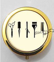 BlackKey Hair Stylist Tools Print 3-Compartment Decorative Pocket Gift Box Case Organizer for Pill, Color 2 -88