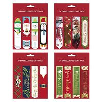 B-THERE Bundle of 96 Embellished Christmas Gifting Tags, Holiday Gift Tags Gifting Supplies