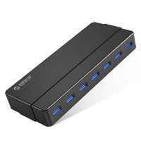 ORICO 7-Port USB 3.0 Hub, Ultra Slim Multi USB Ports Data Hub with 12V3A Power Adapter, 3.3 Ft dismountable USB Cable for MacBook, Chromebook, iPhone, Smartphones and More