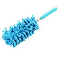 Buoyee Telescopic Microfibre Bendable Duster Extendable Cleaning Brush Washable Dusting Brush with Telescoping Pole for Home Office Car (Blue)