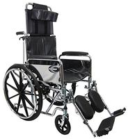 New Karman KN-880 ( KN-880W-E ) Reclining Wheelchair with Removable Armrest and Elevating Legrest, 20" Seat Width