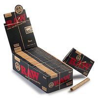 24 Packs Raw Black Single Wide Rolling Paper + 1 XL Beamer Doob Tube + Beamer Smoke Collectable Sticker