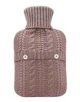 Classic Hot Water Bottle with Cover Winter Hand Warmer Brown #01