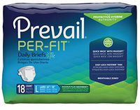 Prevail Per-Fit PF-013 Maximum Absorbency Incontinence Briefs, Large, 18-Count (Pack of 4)