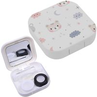 Portable Contact Lens Case Box Travel Kit Mirror + Bottle + Tweezers Container Holder [ Cute Kids Cartoon ]