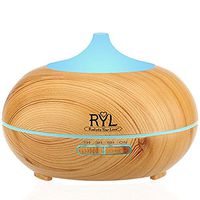 Radiate Your Love Essential Oil Diffuser Aromatherapy Wood Grain Cool Mist Ultrasonic Humidifier 7 Color Changing Mood Enhancing LED Lights 4 Timer Option Auto Shut Off 300ml For Office Bedroom Studio