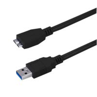 USB 3.0 Micro Cable, Black, 15ft, Type A Male / Micro B Male