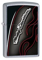 Zippo Street Chrome Harley-Davidson Red Flame Pocket Lighter