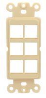 RiteAV Ivory Blank 6 Port Modular Insert for Keystone Jacks