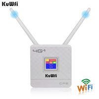 KuWFi 4G LTE CPE Router Cat4 Wireless CPE Router with SIM Card Slot Dual External Antennas for Home/Office Support 10users