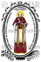 St Fracis de Sales Patron of Writers and Journalists 4"x6" Set of 6 Linen Postcards