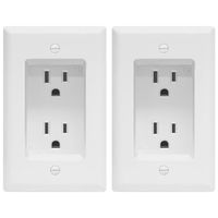 TOPGREENER Recessed Duplex Receptacle Outlet, Tamper-Resistant, Size 1-Gang 4.48" x 2.76", 15A 125V, TG15RD31-2PCS, White (2 Pack)
