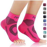 FEATOL Plantar Fasciitis Socks with Arch Support, Compression Foot Sleeves Relieves Achilles Tendonitis, Joint Pain, Swelling, Heel Spurs, Better Than a Night Splint (1 Pair) Pink, X-Large